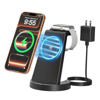 25W Fast Desktop 3 in 1 Magnetic Wireless Charging Stand Station