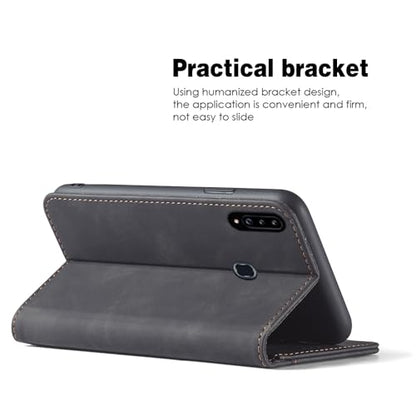 Asuwish Flip Wallet Phone Case for Samsung Galaxy A20s with Tempered Glass Screen Protector Magnetic Closure Folio Cover Credit Card Holder Slot Stand Cell Accessories A 20s Plus A207M Women Black - color: Black