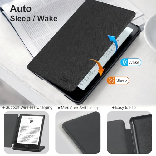 CoBak Magnetic Case for All New 6 Inch E-Reader 2024 and 2022 (11 Generation) -Compatible with PopSockets/UGREEN/Anker Magnetic Grip and Stand, Auto Sleep and Wake, Premium Protective Case, Black