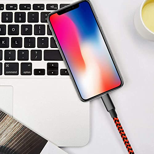 USB to Lightning Cable, 5 Pack iPhone Charger Fast Charging Cord (BlackRed) - color: Black Red, style: USB-A to L