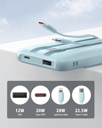 Portable Charger 10000mAh, 22.5W Fast Charging Power Bank - color: Blue