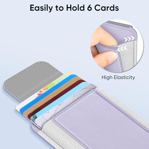 FINPAC MagSafe Wallet Magnetic Card Wallet Holder for Women Men - color: Light Purple