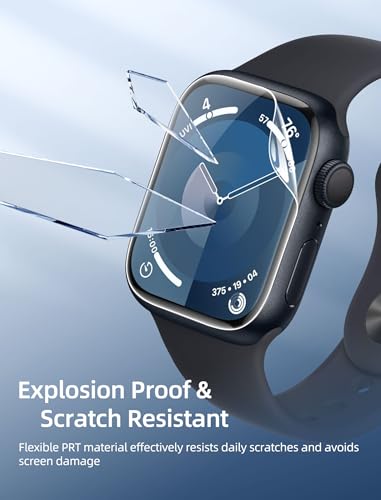 [8 Pack] Screen Protector for Apple Watch 45mm Series 9/8/7 Anti-Scratch,iWatch Self-Healing Soft TPU,Bubble-Free,HD Clear Soft Watch Film,Touch Sensitive,Ultra-thin for iWatch Accessories - size: 45mm Series9/8/7