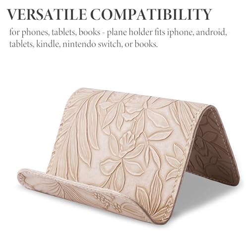 Airplane Travel Essentials for Flying Flex Flap Cell Phone Holder & Flexible Tablet Stand for Desk, Bed, Treadmill, Home & in-Flight Airplane Travel Accessories(1-Carved Apricot) - color: 1-Carved Apricot
