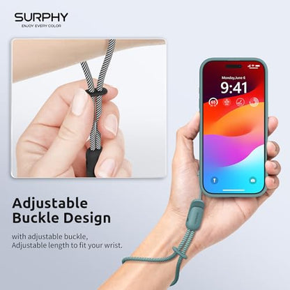 SURPHY 2 Pack Phone Lanyard, Phone Wrist Strap for Case, Camera Wrist Strap - color: Black & Green