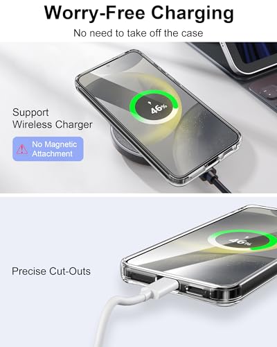 HOOMIL Case for Samsung Galaxy S24, Anti-Yellowing, Clear | Shockproof & Drop Protection, Scratch Resistant, Wireless Charging Compatible, Transparent Hard Back Phone Cover - color: Clear, size: Samsung Galaxy S24