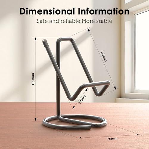 Metal Cell Phone Stand for Desk, Cute One-Piece Phone Holder, Stable Desktop Display Dock for iPhone, iPad, Samsung, Tablets & All Mobile Phones, Gray - color: Gray