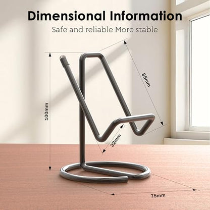 Metal Cell Phone Stand for Desk, Cute One-Piece Phone Holder, Stable Desktop Display Dock for iPhone, iPad, Samsung, Tablets & All Mobile Phones, Gray - color: Gray