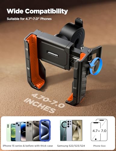 JOYROOM Motorcycle Bike Phone Holder Mount, 1s Lock Bike Phone Holder - color: Orange