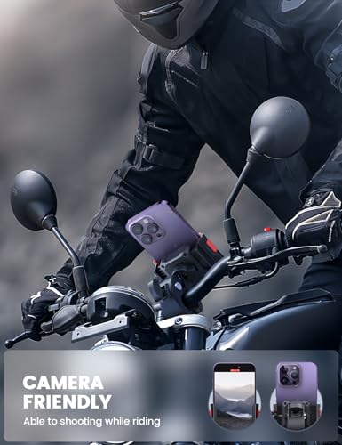 Lamicall Motorcycle Bike Phone Mount, 1s Lock Bike Phone Holder - color: Red