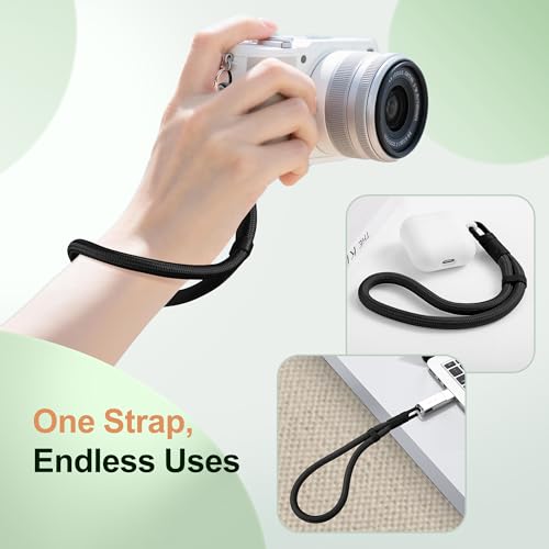 SHANSHUI Hand Wrist Strap Lanyard, 3 Pack Adjustable Cell Phone Lanyard Strap, Hand Wrist Strap Lanyard with 3x Tether Tabs for Smartphones-Black - color: Black X3