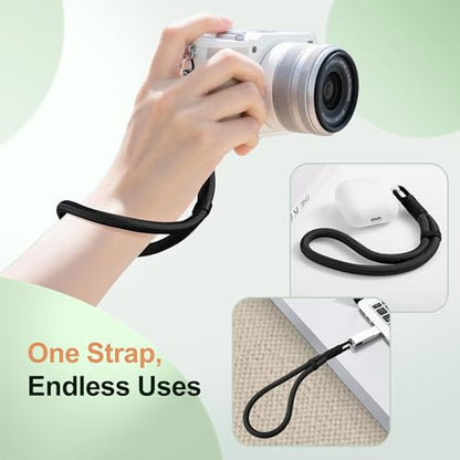 SHANSHUI Hand Wrist Strap Lanyard, 3 Pack Adjustable Cell Phone Lanyard Strap, Hand Wrist Strap Lanyard with 3x Tether Tabs for Smartphones-Black - color: Black X3