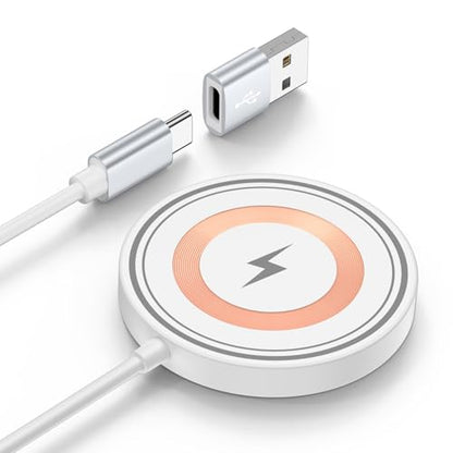 15W MagSafe Charger Magnetic Wireless Charger for iPhone 17 Pro Max/17 Pro - color: White-1