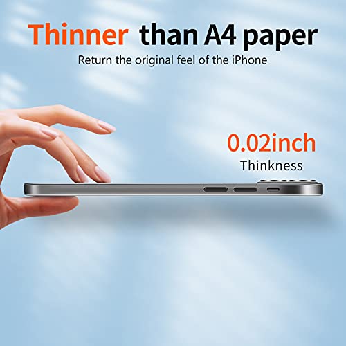 Compatible with iPhone 13 Mini Slim Case,Paper-Thin Transparent Finish Skin Back Case [Non Yellowing] Ultra Protective Cover with Camera Protection 5.4 Inch (Clear) - color: Clear, size: for iPhone 13 Mini 5.4inch