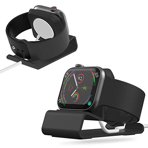 Sincetop Compatible with Apple Watch Charger Stand Ultra 2/Ultra/SE/9/8/7/6/5/4/3/2/1, Aluminum iWatch 49 45 41 44 40 42 38 Charging Holder Dock Nightstand Mode-Magnetic Charger not Included-Black - color: Black