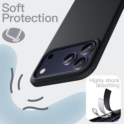 JETech Silicone Case for iPhone 17 Pro Max, Black - color: Black, size: iPhone 17 Pro Max