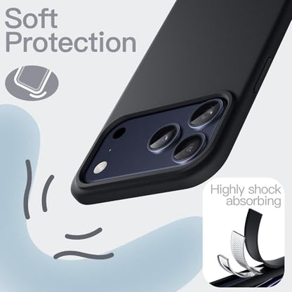 JETech Silicone Case for iPhone 17 Pro Max, Black - color: Black, size: iPhone 17 Pro Max