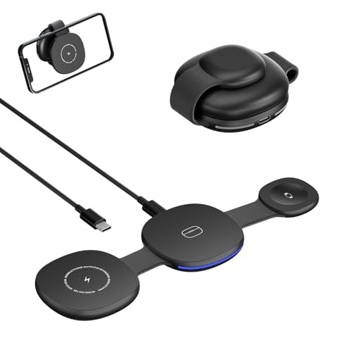 3-in-1 MagSafe Wireless Charger for Apple Devices,15W Fast Charging Station - size: 15W Black 1Pack
