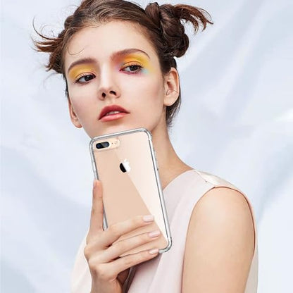 ONES for iPhone 8 Plus / 7 Plus Slim Case Clear, [PC + TPU Hybrid] Military-Grade Drop Protection[Anti-Yellowing], Shockproof Silicone Hard Cover, Transparent Case - color: HD Highly Clear, size: iPhone 8Plus / 7Plus