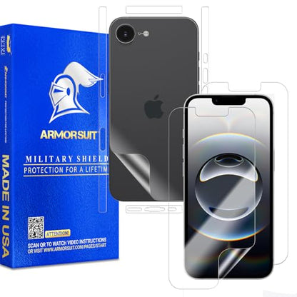 ArmorSuit 2+2 Pack Full Body Skin + Screen Protector for iPhone 16e HD Clear MilitaryShield Film - Made in the USA
