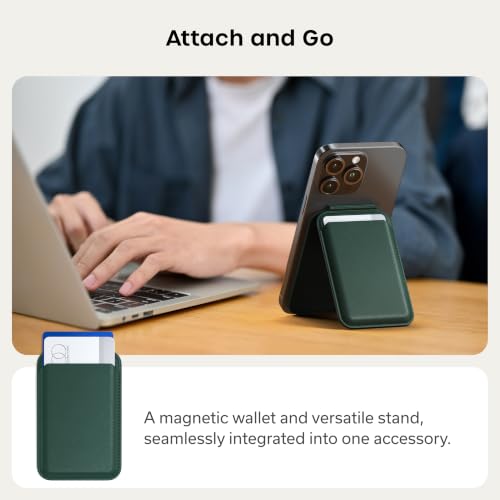 Satechi MagSafe Wallet Stand, Card Holder, NFC Pass-Through - color: Forest Green