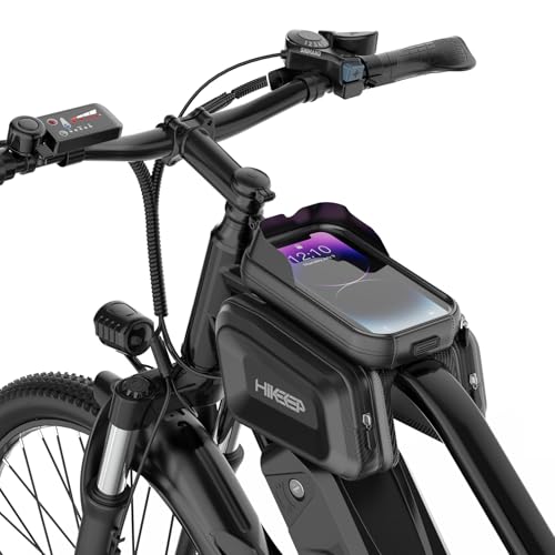 HiKeep Waterproof Electric Bike Phone Holder Bag - Bike Handlebar Phone Mount Bag with Touchscreen Window, Convenient Storage for Cyclists, Ideal for Long Rides and Commuting