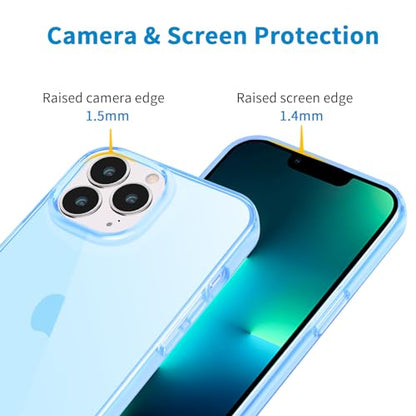 JJGoo Compatible with iPhone 13 Pro Max Case Clear, Transparent Soft Shockproof Protective Slim Thin Bumper Cover Phone Case, Blue - color: Clear Blue