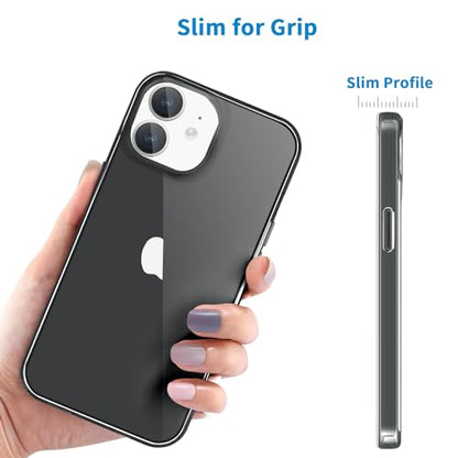 JJGoo Compatible with iPhone 12 Case & 12 Pro Case Clear Soft Transparent Shockproof Protective Slim Thin Bumper Phone Cover for 12 and 12 Pro - 6.1 inch, Clear Black - color: Black