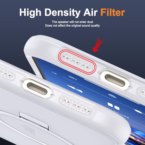 SKYLMW Compatible with iPhone 16 Case with Stand,Translucent | iPhone 16 Phone Case 6.1",Magnetic Ring Stand,Compatible with MagSafe,Military-Grade Protection,Great Grip Feeling - color: Translucent, size: Iphone 16