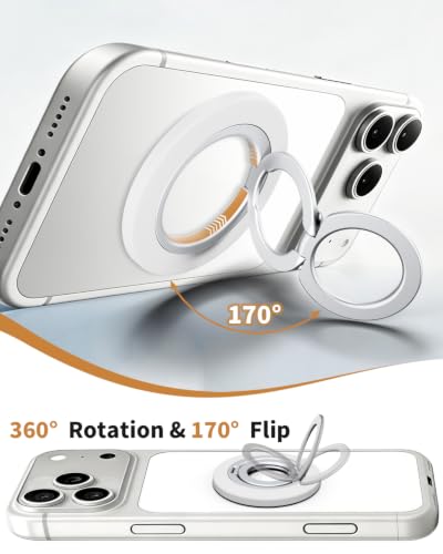 Ultra-Thin Magnetic Phone Ring Holder Grip for Magsafe Accessories - color: silver