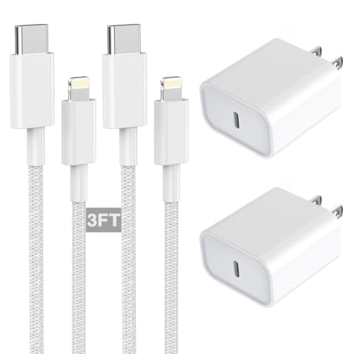 iPhone 14 13 Lightning Charger,[Apple MFi Certified]2Pack USBC Fast Charger - color: White 3foot