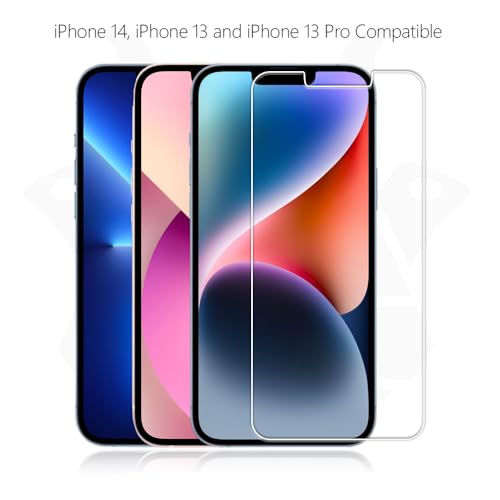 2 Pack Glass Screen Protector for iPhone 13, 13 Pro and 14 | 9H Premium Tempered Glass, Lifetime Replacement, Ultra Clear, Scratch Resistant, Phone Case Compatible, Screen Saver - size: iPhone 13, 13 Pro, 14