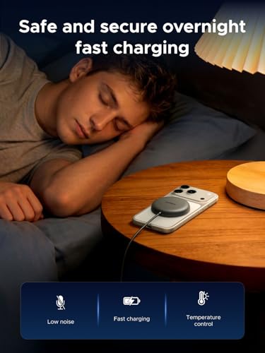 UGREEN Qi2.2 25W MagSafe-Compatible Wireless Charging Pad | Qi2.2 Certified, Fast Charging Pad for iPhone 12-17 Series and AirPods, 5FT Cable, Black, Adapter Not Included - color: Grey