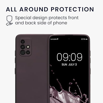 kwmobile Case Compatible with Samsung Galaxy A51 Case -Soft TPU Back Phone Cover - with Metallic Look - Metallic Berry - color: metallic berry, size: Galaxy A51