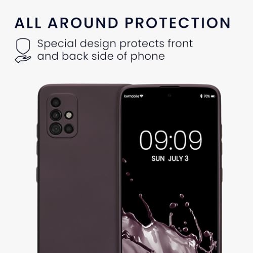 kwmobile Case Compatible with Samsung Galaxy A51 Case -Soft TPU Back Phone Cover - with Metallic Look - Metallic Berry - color: metallic berry, size: Galaxy A51