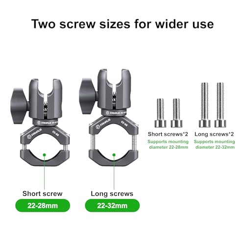 FANAUE Single Socket Arm with Handlebar Clamp Mount U-Bolt Base Compatible with RAM Mounts 1 Inch Ball Head and Bike Motorcycle Phone Holder, Can be Installed on 0.87-1.26" Diameter Rail Round Rod.