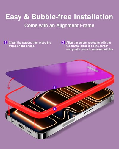 2 Pack Privacy Screen Protector for iPhone 17 Pro Max - color: For iphone 17 Pro Max Purple