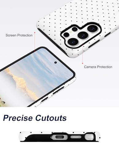 Magnetic Polka Dot Case for Samsung Galaxy A16 5G, White | Compatible with MagSafe, Cute Dots Aesthetic Design, Soft TPU and Hard PC Protective Phone Cover for Women Girls - color: White Polka Dot
