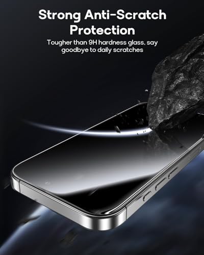 360° Privacy Screen Protector for iPhone 14/13 Pro/13,Full Coverage 9H+ Hardness Tempered Glass Easy Installation Anti Spy Private Bubble-Free