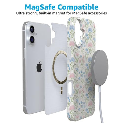 Casely iPhone 16 Case | Pastel Garden | Sunday Best | Compatible with MagSafe | Classic Ultra Slim Design - color: Sunday Best | Pastel Garden, size: Iphone 16