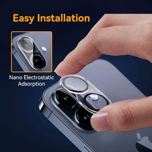 Camera Lens Protector for iPhone 16 6.1" / iPhone 16 plus 6.7"/ iPhone17 6.3",9H Tempered Glass，Ultra HD, Scratch Resistance Easy to Install，Case Friendly，[Does not Affect Night Shots] 3-Pack - size: iPhone16/16Plus/iPhone17