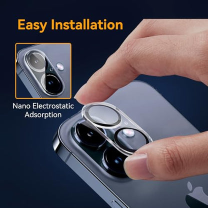 Camera Lens Protector for iPhone 16 6.1" / iPhone 16 plus 6.7"/ iPhone17 6.3",9H Tempered Glass，Ultra HD, Scratch Resistance Easy to Install，Case Friendly，[Does not Affect Night Shots] 3-Pack - size: iPhone16/16Plus/iPhone17