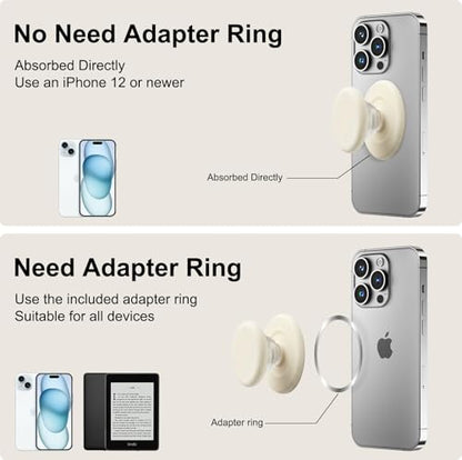 MOROCK Grip for Kindle with Kickstand and Magnetic Stand, Soft Silicone Magnetic Finger Grip for Kindle, iPhone and Smartphone, Cute Magnetic eReaders Holder, White - color: White