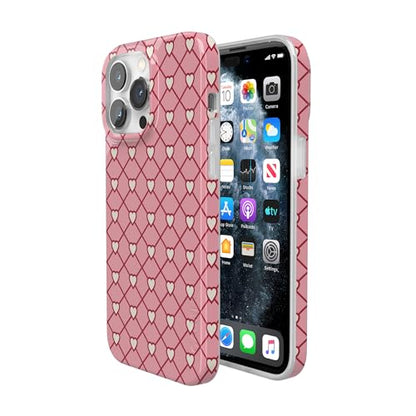Casely iPhone 14 Pro Case | Love Locks | Pink Hearts | Compatible with MagSafe | Classic Ultra Slim Design - color: Love Locks | Pink Hearts, size: iPhone 14 Pro