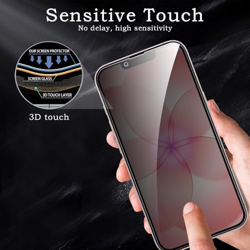 Privacy Screen Protector for iPhone 17e, Shatterproof Tempered Glass Accessories, Anti Spy Tempered Glass Film, Case Friendly Ultra Resistant 9H Hardness Anti-Glare HD Black -3 Pack