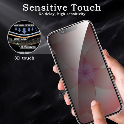 Privacy Screen Protector for iPhone 17e, Shatterproof Tempered Glass Accessories, Anti Spy Tempered Glass Film, Case Friendly Ultra Resistant 9H Hardness Anti-Glare HD Black -3 Pack
