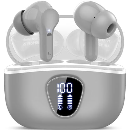 Wireless Earbuds, Bluetooth 5.4 Headphones HiFi Stereo, Bluetooth Earbuds - color: Grey