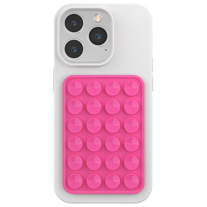 Silicone Phone Sticky Grip, Suction Phone Case Mount for iPhone and Android, Hands-Free Sticky Cell Phone Grip, Mobile Fidget Mirror Holder for Selfies and Videos - color: Bubblegum Bliss（Pink）