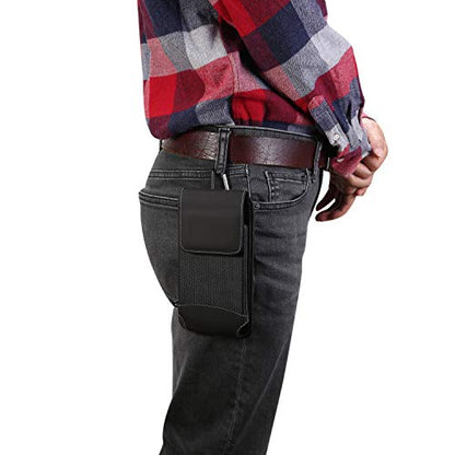 Cell Phone Holster Case Belt Loop Phone Pouch Holder for Motorola Moto G Power 5G 2024 2025 G Play 2023 G Stylus 5G 2022 2021 G Pure G9 Power Edge 2021 Galaxy A05 A06 A14 S21 Ultra Nokia G400 G50 (XL)