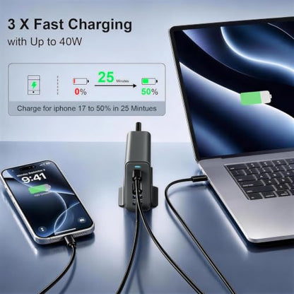 165W Charging Station, 6 Port Desktop Charger, 3 Ports 40W Grey - color: Grey